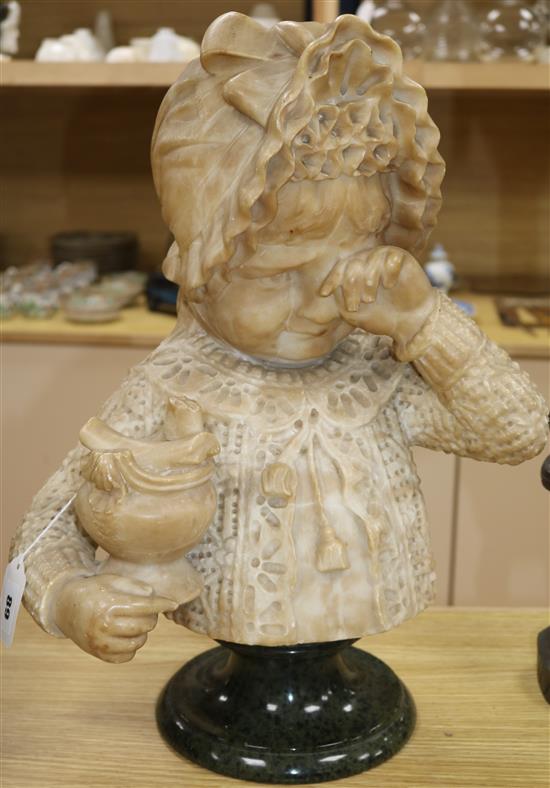 A bust of a crying girl height 46cm